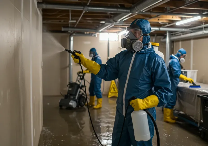 Basement Sanitization and Antimicrobial Treatment process in Aberdeen, MS