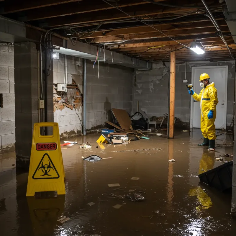 Flooded Basement Electrical Hazard in Aberdeen, MS Property